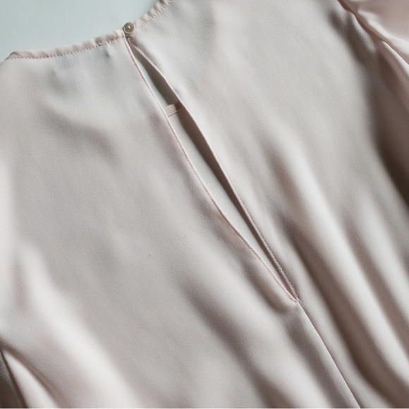 Aritzia Babaton Blush Pink Ruffle Sleeve Tie Waist Knee Length Dress Size XS - Picture 9 of 15